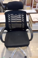 Chaise de bureau ergonomique moderne à dossier moyen en maille, pivotante, inclinable, avec fonction massage, réglage en hauteur et roulettes