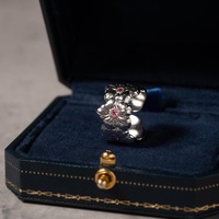 Eleganter Retro-Damenring Neuer Stil Exquisiter Leichter Luxus Vielseitiger Trendiger Hochwertiger Kupfer-Silber-Plattierter Einfacher Zirkon-Ring