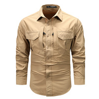 Chemise à manches longues à séchage rapide pour hommes Chemise tactique à manches longues pour la randonnée, l'escalade et la chasse Chemise décontractée formelle