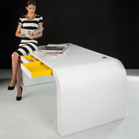 Repose-pied sous-meuble, 1 pièce, de couleur blanche, Design moderne, pour bureau
