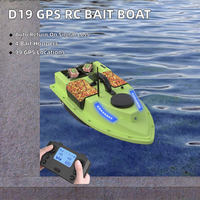 Bateau à appâts RC Cresea en stock UE pour la pêche à la carpe D19, 99 positions GPS, matériau plastique, 4 bacs à appâts, lumières multicolores, portée 500m