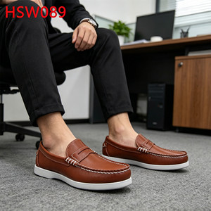 ZYF, Scarpe Nautiche Versatili Marroni/Blu Lavato Senza Bolli per Esplorazioni Urbane e Viaggi HSW089 - Product Image 1