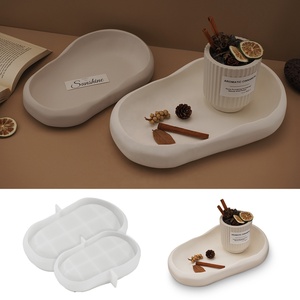 Bandeja de paleta ovalada Irregular CARATTE, molde de silicona de hormigón, plato de almacenamiento de joyería, molde de resina epoxi para cemento <span class=keywords><strong>Jesmonite</strong></span> - Product Image 3