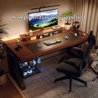 Bureau d'ordinateur en PVC de style italien, table de travail pour la maison, l'e-sport, la chambre, l'étude, le bureau, avec étagères de rangement, table de travail sur roulettes