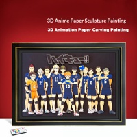 Großhandel 3D Stereoskopische Malerei Bilderrahmen Anime-Serien Verschiedene Designs Ausgewählte Handgefertigte Papierkunst Papierschnitzerei Dekoration