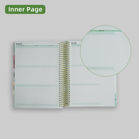 Planificateur mensuel hebdomadaire quotidien de professeur de leçon de spirale de bobine simple d'impression personnalisée
