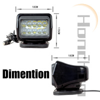 Lampe de recherche Marine à LED 50W, Spot de 360 degrés, télécommande, lumière de travail rotative à Led pour camion tout terrain et bateau