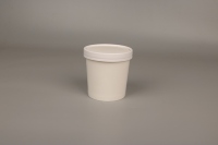 Gobelet en papier blanc pour restaurant Bol à soupe en papier 12oz avec couvercles Gobelets à soupe en papier kraft