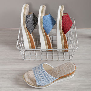 Sandalias de tacón inclinado para mujer, modelo 501, nuevas, de suela gruesa, tacón medio, para playa, con boca de pez, de una tira, frescas, para verano. - Product Image 6