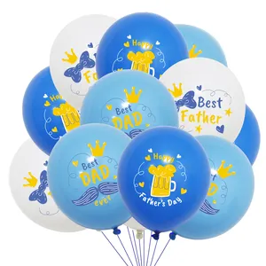 Custom Logo Happy Father's Day Balloons Decorations 12 Inch Dad Father's Themed Decoration Party Father's Party Latex Balloons