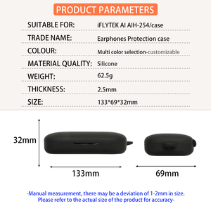 เคสป้องกันหูฟังซิลิโคนสำหรับ AIH-254ของ iftek flyai เปลือกหูฟังไร้สาย TWS สำหรับ <span class=keywords><strong>airpods</strong></span> <span class=keywords><strong>PRO</strong></span> COVER - Product Image 2