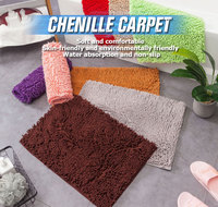 Tapis de bain moderne en chenille personnalisé, antidérapant, résistant à l'eau, absorbant, doux et moelleux pour la maison et l'hôtel