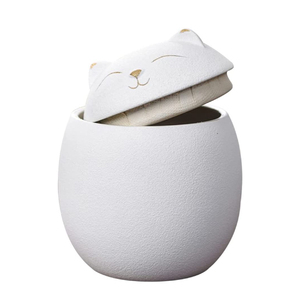 Pot de conservation pour nourriture pour chat japonais porte-bonheur de 160 ml, en céramique, boîte à thé, boîte à épices avec couvercle - Product Image 1