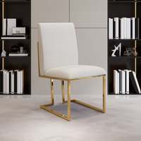 Chaise de salle à manger de luxe moderne en acier inoxydable doré, style élégant et décontracté pour la maison, la chambre, l'hôtel, la cuisine, l'école, la villa, l'appartement