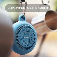 Enceinte sans fil de voyage en gros, petite, portable, étanche IPX7, avec clip, lumière colorée, format de poche, OEM ODM
