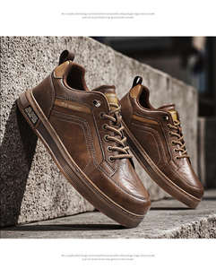 รองเท้าหนังสไตล์ลำลองแบบสวม รุ่นใหม่ประจำฤดูใบไม้ผลิ/ฤดูร้อน ปี 2026 สีดำ สปอร์ต เหมาะสำหรับทำงาน ผู้ชาย แบบชิ้นเดียว - Product Image 2