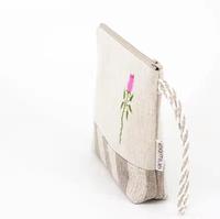Sac à cosmétiques en chanvre naturel Trousse de toilette en tissu de coton Pochette à crayons écologique Pochette à fermeture éclair en toile de chanvre Trousse de maquillage