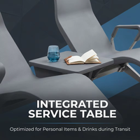 Chaise longue ergonomique pour salon VIP d'aéroport avec table centrale, dossier haut, assise inclinable en PU pour les zones de repos des terminaux et des hôpitaux