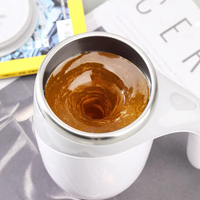 Tasse à mélanger automatique rechargeable portable en acier inoxydable avec agitateur magnétique électrique pour café – Outil de préparation de boissons à domicile