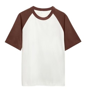 Camiseta de Hombre de Punto Holgado, Lisa, con Manga Raglán y Cuello Redondo, de Poliéster/Algodón - Product Image 3