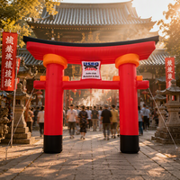 Nouvelle conception de portail japonais Torii rouge gonflable, arche rouge personnalisée, arche gonflable pour bâtiment, portail shinto gonflable rouge