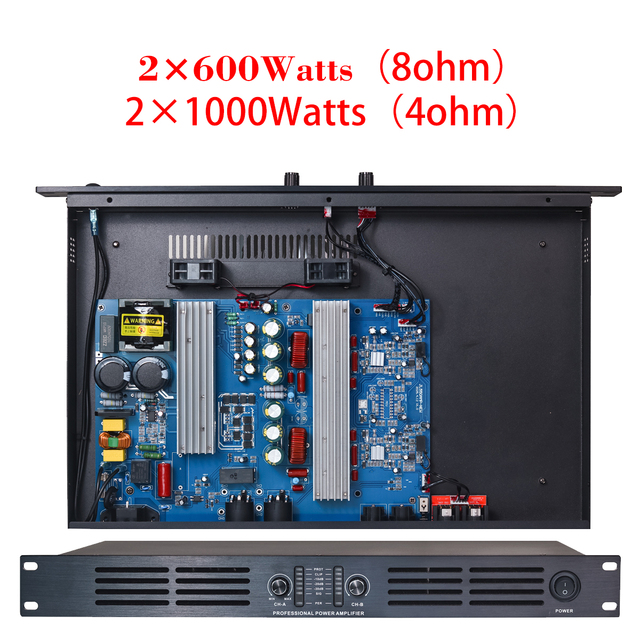 SONO P2600 2*1000W 4Ω 1U Digital Amplifier 2 Channel Power Amplifier Stereo Sound System Pro Audio Class D Amplifier
