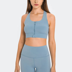 DW165 Soutien-gorge <span class=keywords><strong>de</strong></span> <span class=keywords><strong>sport</strong></span> à fermeture éclair avant pour femmes, soutien-gorge <span class=keywords><strong>de</strong></span> yoga d'entraînement à impact élevé, dos nageur avec soutien-gorge rembourré amovible, vêtements <span class=keywords><strong>de</strong></span> <span class=keywords><strong>sport</strong></span> - Product Image 2