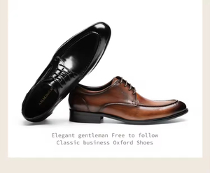 Chaussures habillées en cuir pour hommes de haute qualité, à bout fermé, respirantes, à lacets, haut de gamme, fabriquées à la main, décontractées et intemporelles - Product Image 6