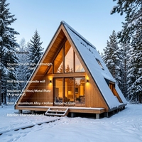Cabane en bois robuste de type A, maison modulaire de luxe en forme de triangle pour hôtel, complexe hôtelier ou maison d'hôtes