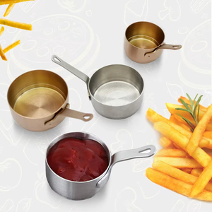 Dipping bowl, spoon, pepper <b>sauce</b> bowl, tableware, kitchen mini melting tool, stainless steel <b>sauce</b> cup with handle - Product Image 4