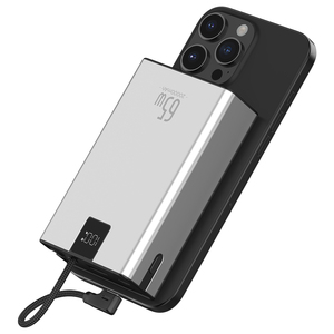 Power Bank OEM 20000mAh 65W PD con Display Digitale e Cavo Integrato, Ricarica Rapida per <span class=keywords><strong>iPhone</strong></span> 16/15 e Laptop (Alluminio) - Product Image 4