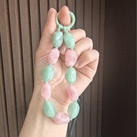 Correa de Lujo con Cuentas de Piedra Natural para Mujer, Hecha a Mano, Cordón de Plástico Antipérdida, Pulsera, Llavero, Accesorio