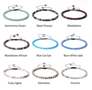 Bracelets en perles de pierres précieuses miniatures de 4 mm, bracelet de guérison en cristal, bracelet en pierre naturelle, bracelet à perles réglable unisexe pour femmes et hommes - Product Image 4