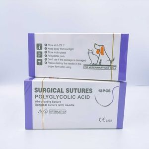 <span class=keywords><strong>Sutures</strong></span> chirurgicales vétérinaires polydioxanone (AOP) de haute qualité 75cm-100cm longueur de fil avec aiguille de coupe pour chiens - Product Image 4