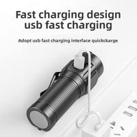 Lampe torche multifonctionnelle transfrontalière, haute intensité, en alliage d'aluminium, LED rechargeable, charge rapide Type-C, IPX6