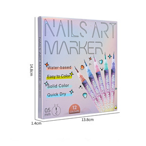 Wholesale 12 Colors Nail Painting Graffiti <b>Pen</b> Plastic Waterproof Drawing Liner Brush Marker <b>Pen</b> Nail Art Graffiti <b>Pen</b> - Product Image 6