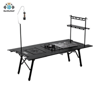 Table pliante tactique IGT en alliage d'aluminium léger, de luxe abordable, avec plaques de jonction DIY, pour camping et thé