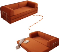 Sofá de Tela Retro para Apartamento Pequeño, Sofá Cama Plegable para Sala de Estar, Ideal para Personas que Buscan Comodidad