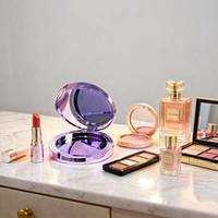 Boîte compacte de poudre de maquillage à dégradé rond, étui vide pour illuminateur avec logo personnalisé, emballage cosmétique avec miroir OEM ODM