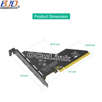 PCI-E 4.0 16X ke 4 * Oculink SFF-8612 Konektor Adaptor Kartu Ekspansi Riser Dukungan Motherboard PCIe X4X4X4X4 Bifurkasi