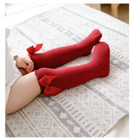 Chaussettes hautes pour bébé fille, mignonnes, avec nœud, de qualité supérieure, vente en gros 2026