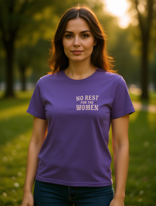 T-shirt No Rest For The Women pour femme, coupe décontractée, manches courtes, col rond, T-shirt féministe Moto, imprimé en jersey 100% coton - Product Image 2