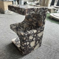 Table d'appoint en marbre Calacatta Viola d'Italie en forme de C, fabricant chinois, meuble pour salon, table d'appoint de canapé, vente en gros