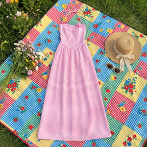 Robe pour <span class=keywords><strong>femme</strong></span> à col en V et manches évasées, respirante, en polyester brodé, pour les saisons printemps, hiver, automne - Product Image 3