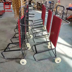 भोज और शादी की सजावट के लिए मेटल हैंड ट्रॉली, होटल बैंक्वेट उपकरण स्टैकिंग चेयर ट्रॉली कार्ट - Product Image 3