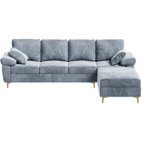 Sofá modular de terciopelo suave OEM/ODM con almacenamiento, sofá de esquina otomano en forma de L, sofá para sala de estar con chaise, sofá Seccional de terciopelo
