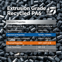Granulés de PA6 recyclé de qualité extrusion, certifiés GRS, pour applications d'extrusion de films, feuilles et profilés