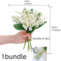 Buket Bunga Lily of the Valley Buatan Realistis Grosir, Sentuhan Lembut, Bunga Lonceng Putih untuk Dekorasi Rumah, Pernikahan, Hotel