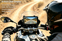 Navigateur GPS pour moto AOOCCI C9 ProMax, CarPlay, Mirror Link, écran tactile Android 6 pouces / caméra de recul sans fil