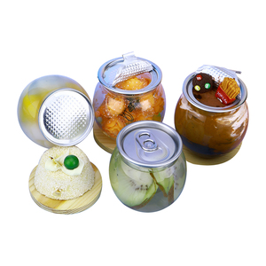 Boîtes en plastique jetables personnalisées de 210 ml pour thé au lait, jus, soda, gâteau, smoothie, avec couvercles en aluminium entièrement ouvrables - Product Image 1